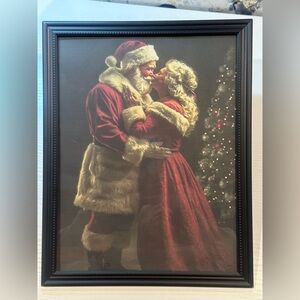 Santa Claus & Mrs. Claus Framed 8x10” Art Print Vintage Christmas Holiday Decor